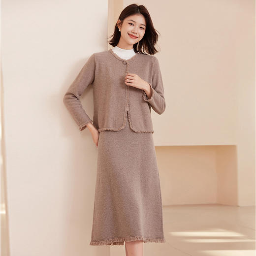馥迦新中式毛边羊毛开衫 商品图3