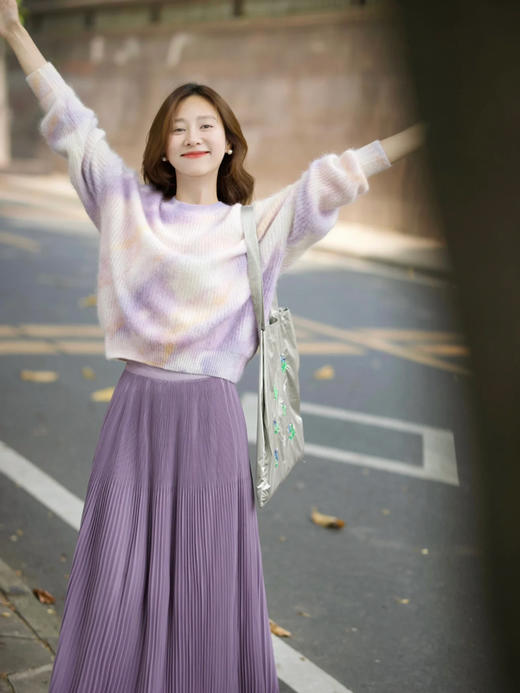 【百图lulu定制】【薰衣草半裙】灵动 仙气 紫色 千褶半裙 商品图6