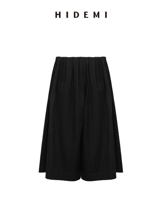 HIDEMI进口羊毛加厚款极简立体打缆压褶花苞设计感中裤裙裤 商品图7