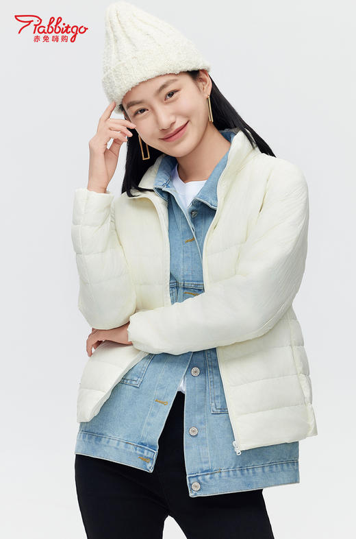 赤兔嗨购轻薄羽绒服女2024年冬季新款立领修身运动鸭绒保暖外套 商品图5