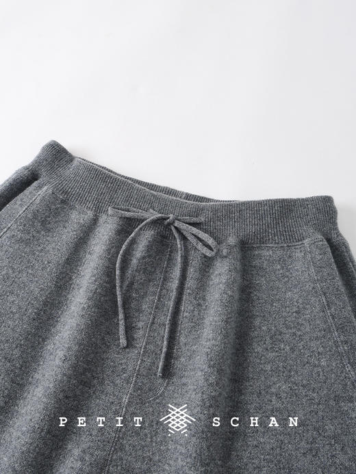 PETIT SCHAN小闪 CLO#655 take it easy 偶闲 纯羊毛高克重松紧腰针织卫裤休闲裤 商品图3