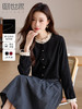【1件75折】熙世界法式黑色丝绒衬衫女2025年秋冬新款赫本风长袖衬衣气质上衣 商品缩略图0