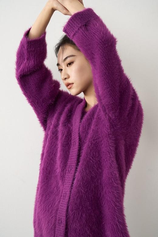 ANSUABEL 紫色时髦款针织开衫外套 19293 商品图1