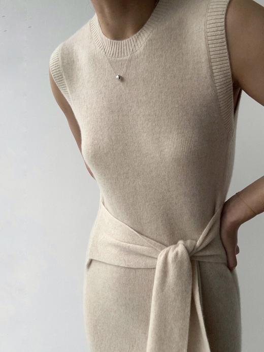 CG｜Sleeveless Cashmere Dress [无袖系带羊绒连衣裙] 商品图10