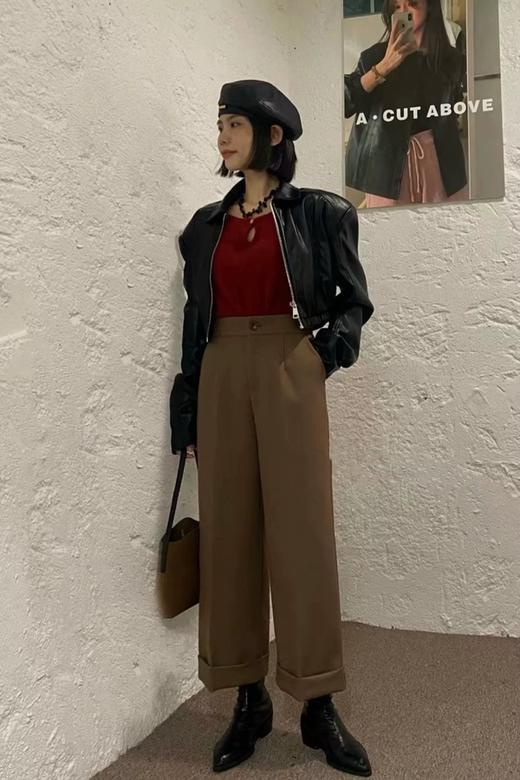 ESTELLICA 干练卡其色高腰直筒长裤 19300 商品图3