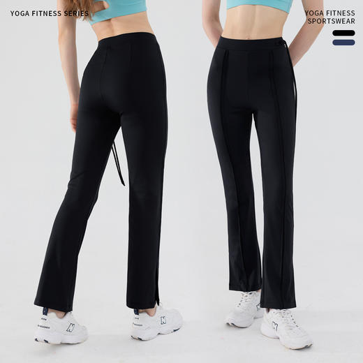 跃牌【小甜心】系列 秋冬新款高腰收腹修身显瘦中线喇叭裤子3364 商品图3