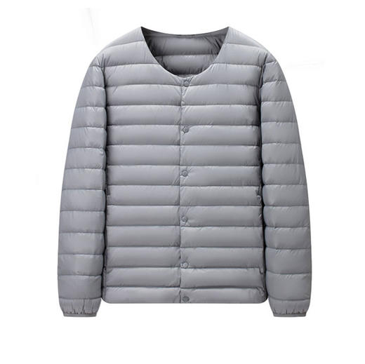 半身缘男装 冬季内穿保暖无领轻薄打底羽绒内胆外套羽绒服02033 商品图6