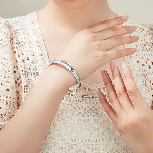 Winy9999足银如花似锦手镯新中式民族风年轻款纯银镯子送妈妈生日礼物 商品图1