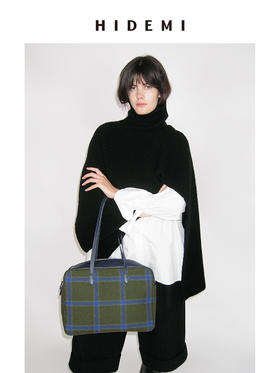 HIDEMI【麦子同款】限定款进口色织格纹羊毛经典波士顿系列大号背包