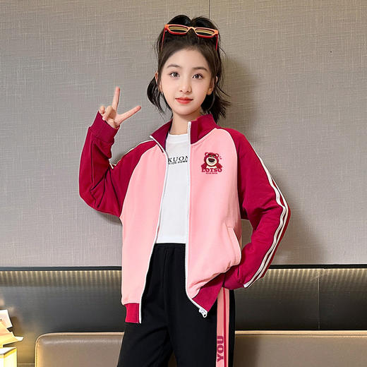 女童加绒外套2024新款儿童棒球服秋冬款大童上衣冬装洋气女孩衣服 商品图1