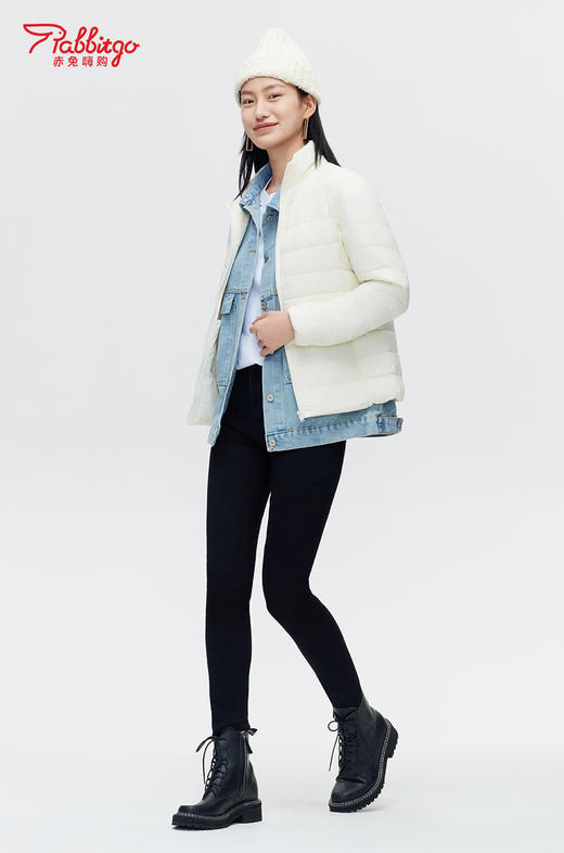 赤兔嗨购轻薄羽绒服女2024年冬季新款立领修身运动鸭绒保暖外套 商品图6