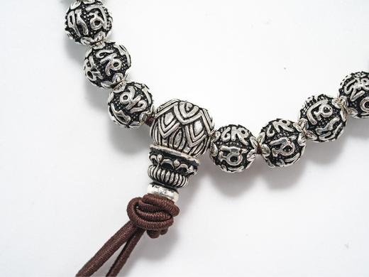 限时折扣（4.5折）丨六字真言珠串银手链（小）丨S925克重42 商品图1