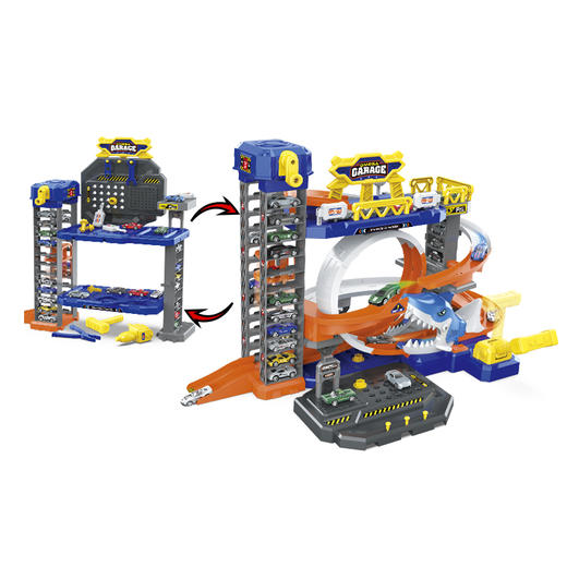 广威启迪男孩梦中停车场鲨鱼轨道飞车双拼二合一切换儿童玩具礼物 商品图4