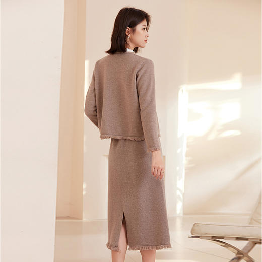 馥迦新中式毛边羊毛开衫 商品图2