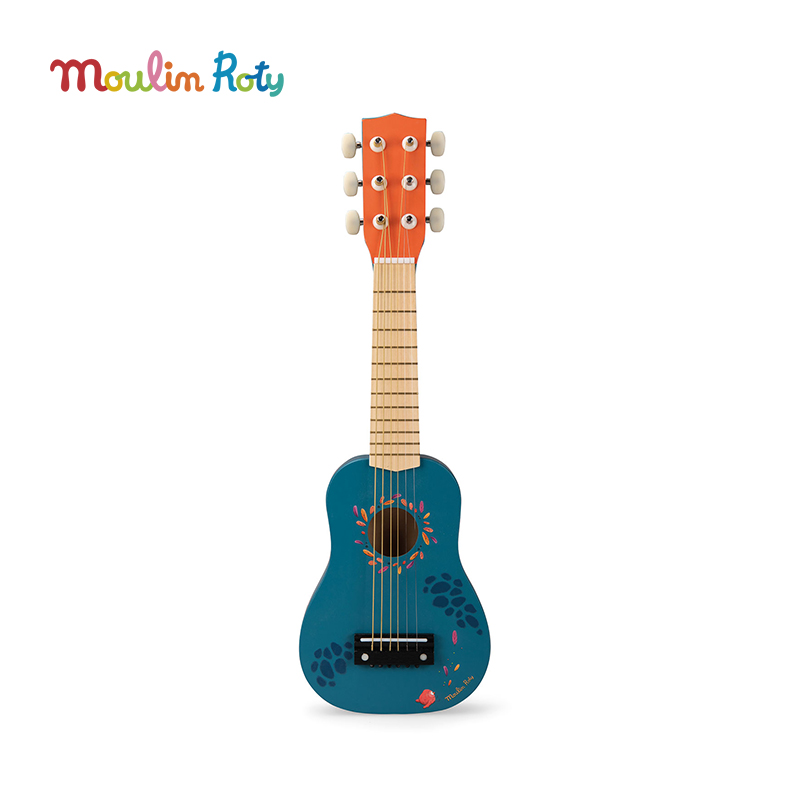 Moulin Roty 丛林木吉他 弹奏乐器  适合3岁+ 音律启蒙 促进大脑发育 抒发情绪 丛林系列 法国品牌-668414