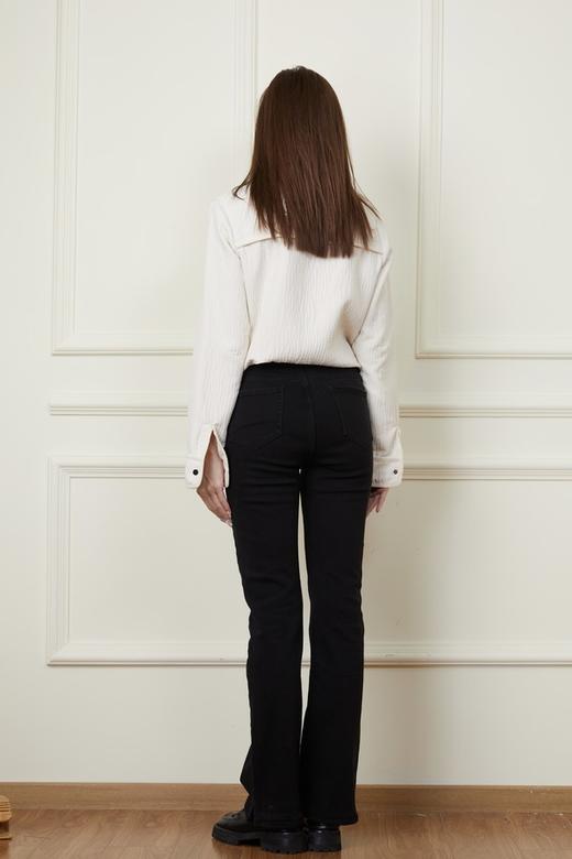 LNNNS 黑色时髦百搭加绒长裤牛仔裤 19234 商品图3