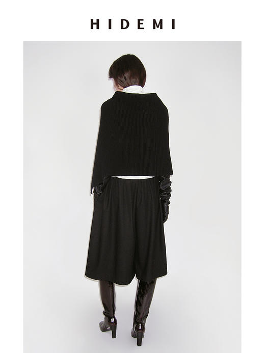 HIDEMI 进口澳洲美利奴羊毛纽扣设计感多穿式披肩斗篷 商品图5