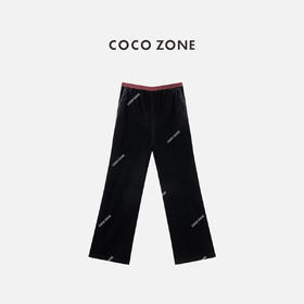 COCO ZONE 撞色松紧腰百搭休闲裤简约时尚直筒裤CC2C1652