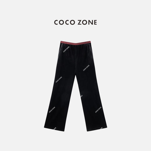 COCO ZONE 撞色松紧腰百搭休闲裤简约时尚直筒裤CC2C1652 商品图0