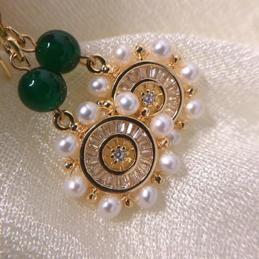 7DAYS幸运年轮玉髓珍珠耳环 商品图3