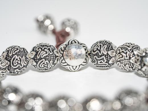 【热销款】六字真言珠串银手链（大）S925克重52 商品图5