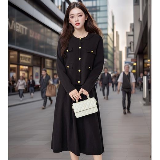 【清仓】奢姿秋季新款大码女装外套连衣裙套装胖妹妹休闲针织两件套5743903519 商品图1