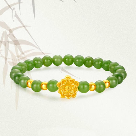 鸿运莲莲天然和田玉碧玉精品手串 商品图2