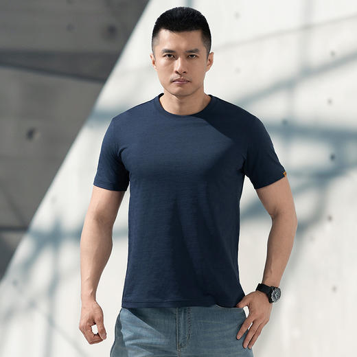 秘之匿形速干提花圆领短袖T恤夏季休闲弹力速干短袖户外男 商品图1