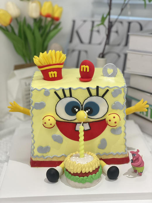 翻糖海绵宝宝奶油蛋糕 提前一天预定 下单前请仔细阅读商品详情 商品图2