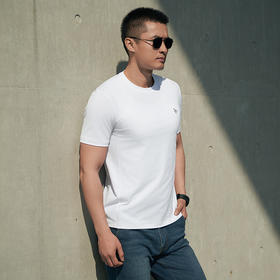 秘之疾风速干珠地圆领短袖T恤夏休闲时尚百搭男士半袖户外