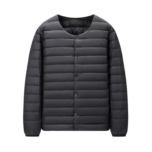 半身缘男装 冬季内穿保暖无领轻薄打底羽绒内胆外套羽绒服02033 商品图5