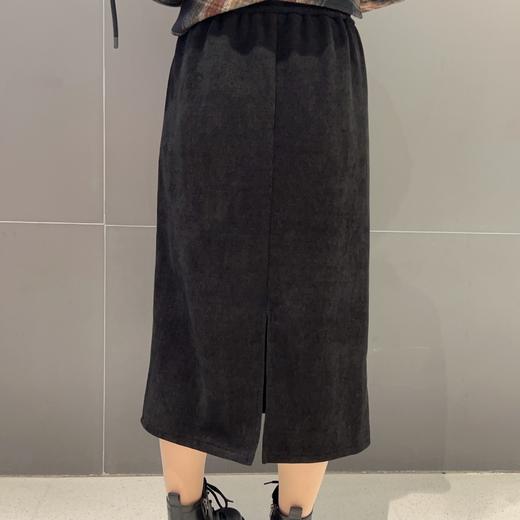 N2全橡筋抽绳下摆贴标长半裙（黑） 冬季 144080080321 商品图1