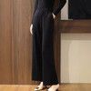 丁摩 绵羊毛女宽松高腰阔腿裤休闲直筒裤 商品缩略图1