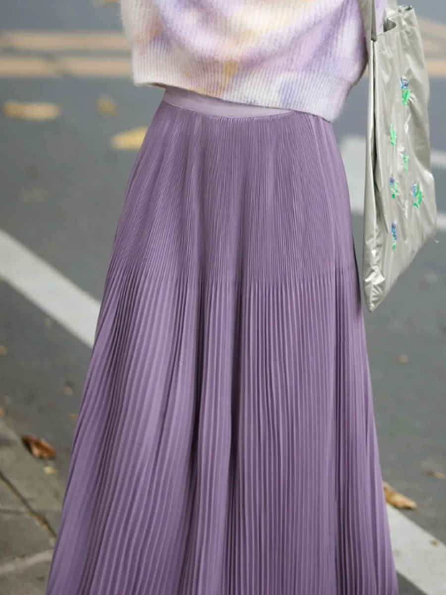 【百图lulu定制】【薰衣草半裙】灵动 仙气 紫色 千褶半裙