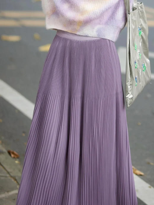 【百图lulu定制】【薰衣草半裙】灵动 仙气 紫色 千褶半裙 商品图0
