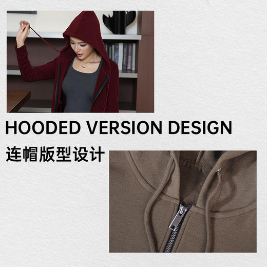 【72小时发货】me！柒·丝光羊毛美式抽绳连帽外套 商品图3