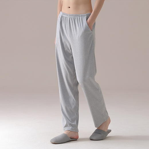 雀说 阳离子德绒睡裤男秋冬款羊绒蚕丝长裤家居裤H38 商品图2