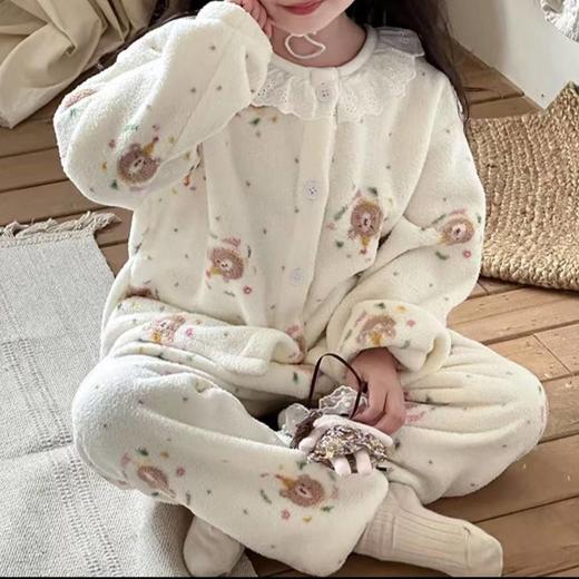 【破价！39.9/套】【糯米绒】新款女童睡衣秋冬加厚儿童家居服加绒碎花聚 商品图5