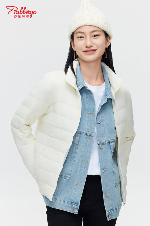 赤兔嗨购轻薄羽绒服女2024年冬季新款立领修身运动鸭绒保暖外套 商品图4