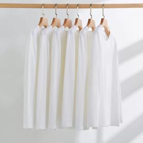 250g纯棉长袖T恤衫打底衫白色黑色