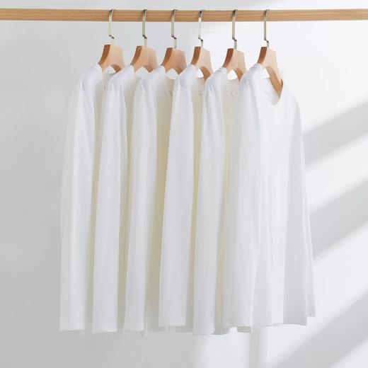 250g纯棉长袖T恤衫打底衫白色黑色 商品图0