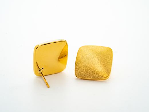 【推荐款】方形磨砂黄金耳饰999足金克重4.52（单个2.25） 商品图5