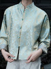 盛唐婧| 重磅桑蚕丝老缎新中式对花外套-翠绿 商品缩略图1