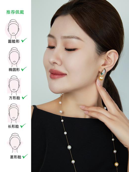 【挚友限定】18K金两戴款钻石祖母绿珍珠耳夹 蝶伴 商品图1