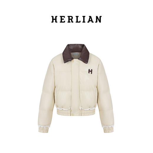 HL2CAWSK1361 蕾丝边毛毛领羽绒服 商品图2