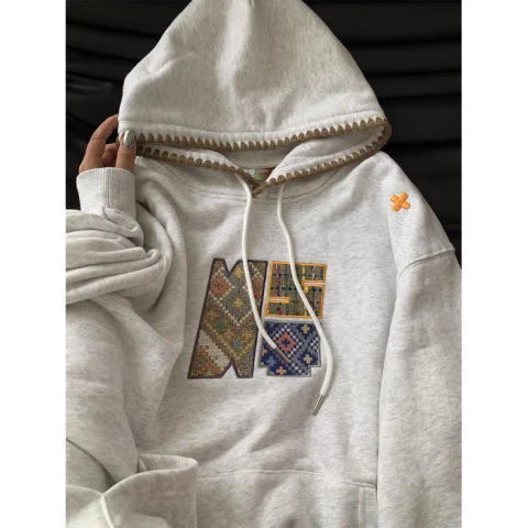 丁摩 连帽卫衣外套女秋季新款美式显瘦宽松上衣潮4ZF-111801 商品图9