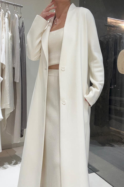 ranyepersonal｜coat 拼接袖不对称白色长款 [ 白TOUCH24CO02-2 ] 商品图2
