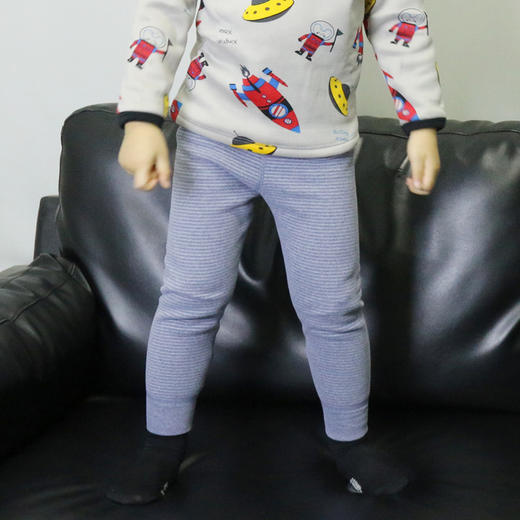 【双层加厚，一条顶两条】儿童双层条纹小绵裤 秋冬保暖裤加绒加厚休闲居家秋裤男女童棉裤Z-6 商品图3