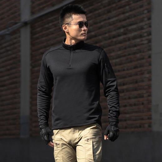 B2级半开拉链立领保暖抓绒外套户外休闲运动男士抓绒衣百搭 商品图2