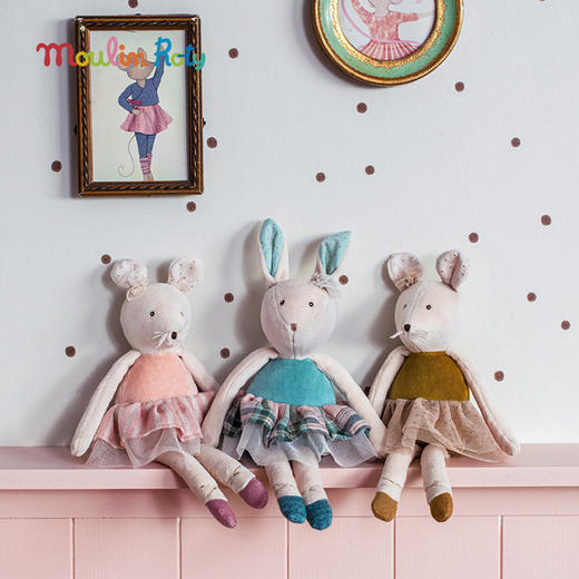 Moulin Roty 小小鼠粉色条纹裙 法式玩偶 适合0岁+ 精美装扮 手工缝制 小小舞蹈学院系列 法国品牌-667032 商品图3